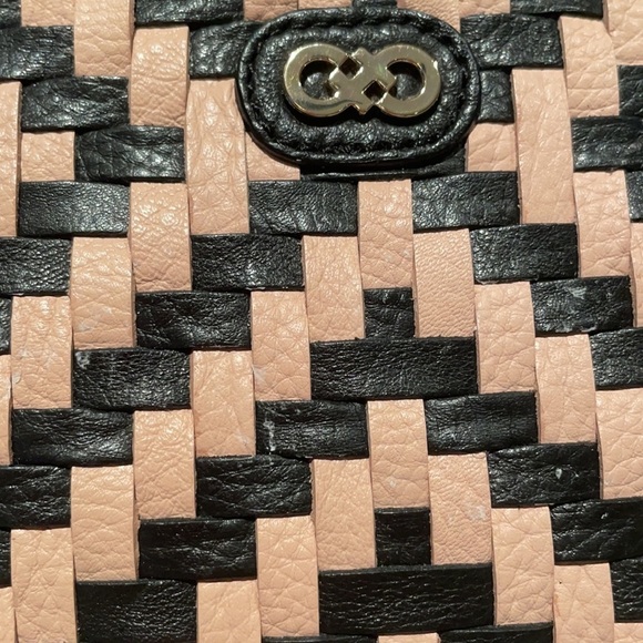 COLE Haan Geometrical Weave Leather Pouch